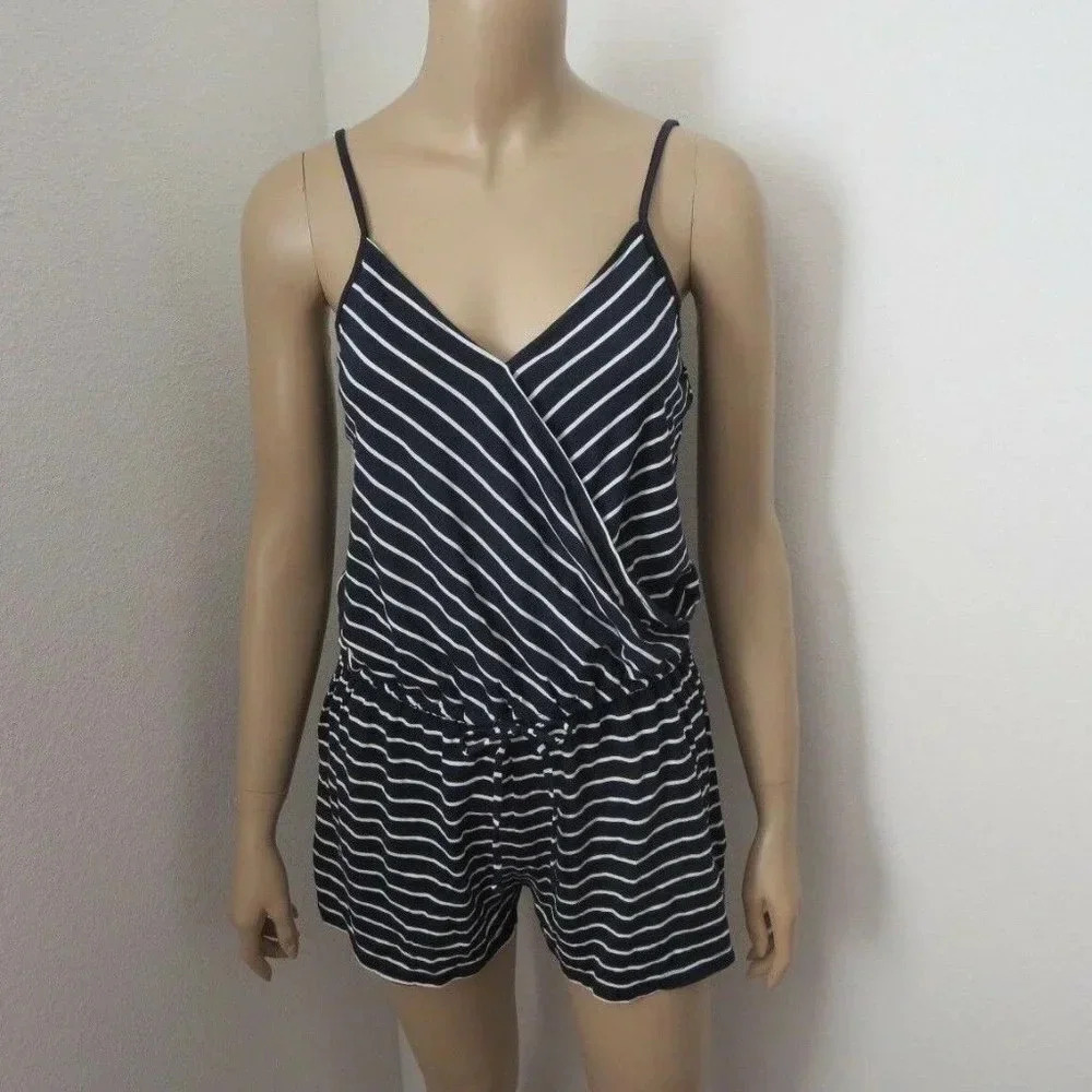 NWT Aeropostale Striped Wrap Front Romper Size S